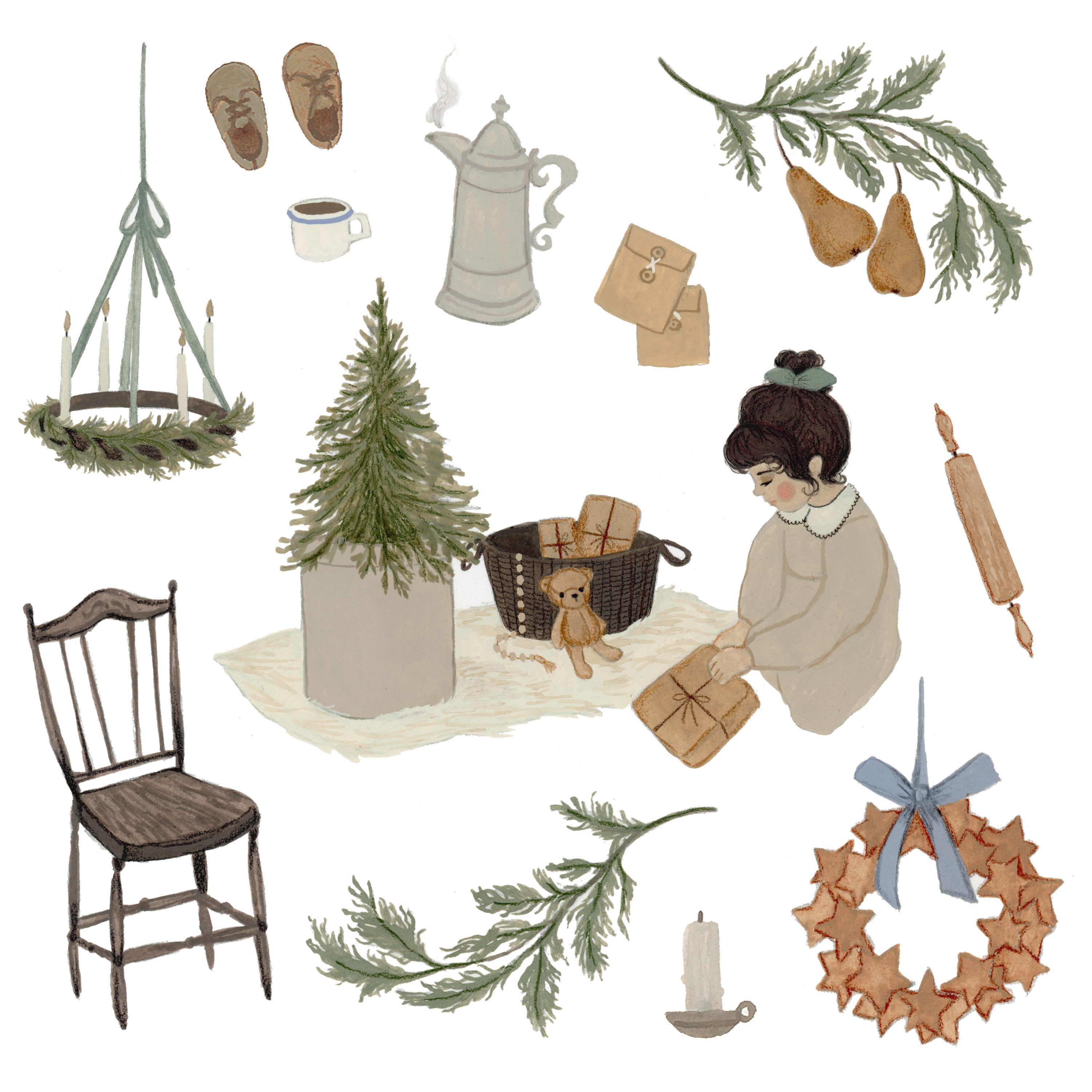 Scandinavian Christmas 6x6 inches